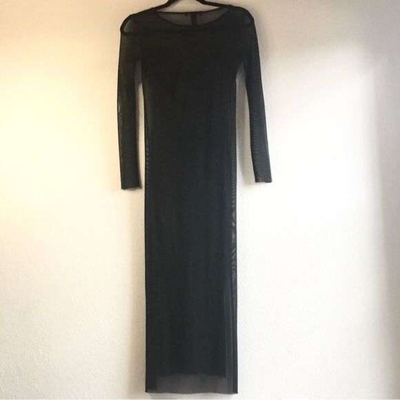 Sheer mesh dress for layering look roses embroidered witchy witchcore layering - Picture 4 of 4